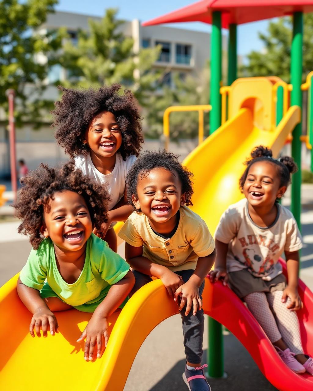 Children on the outdoor playground